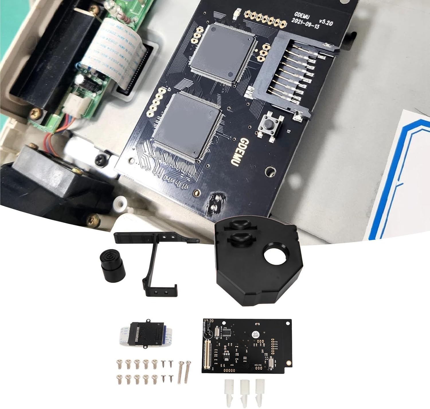 Optical Drive Simulation Board Card for DC Game Machine, V5.20 Replacement for Game Console VA1 Host (Black)