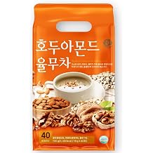 SONGWON Walnut, Almond & Yulmu Tea with 3 Nut Toppings Sweet & Wholesome Powdered Drink, Convenient Stick Packs for On-the-G_25.40 oz 18g x 40 Sticks