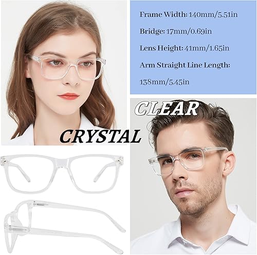 Miniatura 6 de WEMOOTANTS Paquete de 4 lentes de lectura con bisagras de resorte, lectores rectangulares para mujeres y hombres 1.0 1.25 1.5 1.75 2.0 a 4.0