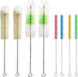 Kit de limpeza de narguilé, conjunto de escovas de garrafa, kit de 8 escovas de limpeza premium para garrafa de água de limpeza de shisha, recipientes de vidro de pescoço estreito, itens difíceis de