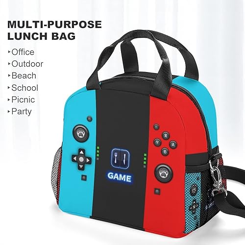 Miniatura 5 de Lonchera con aislamiento para niños y niñas, con correa para el hombro, de gran capacidad, reutilizable, para juegos, escuela, trabajo, picnic