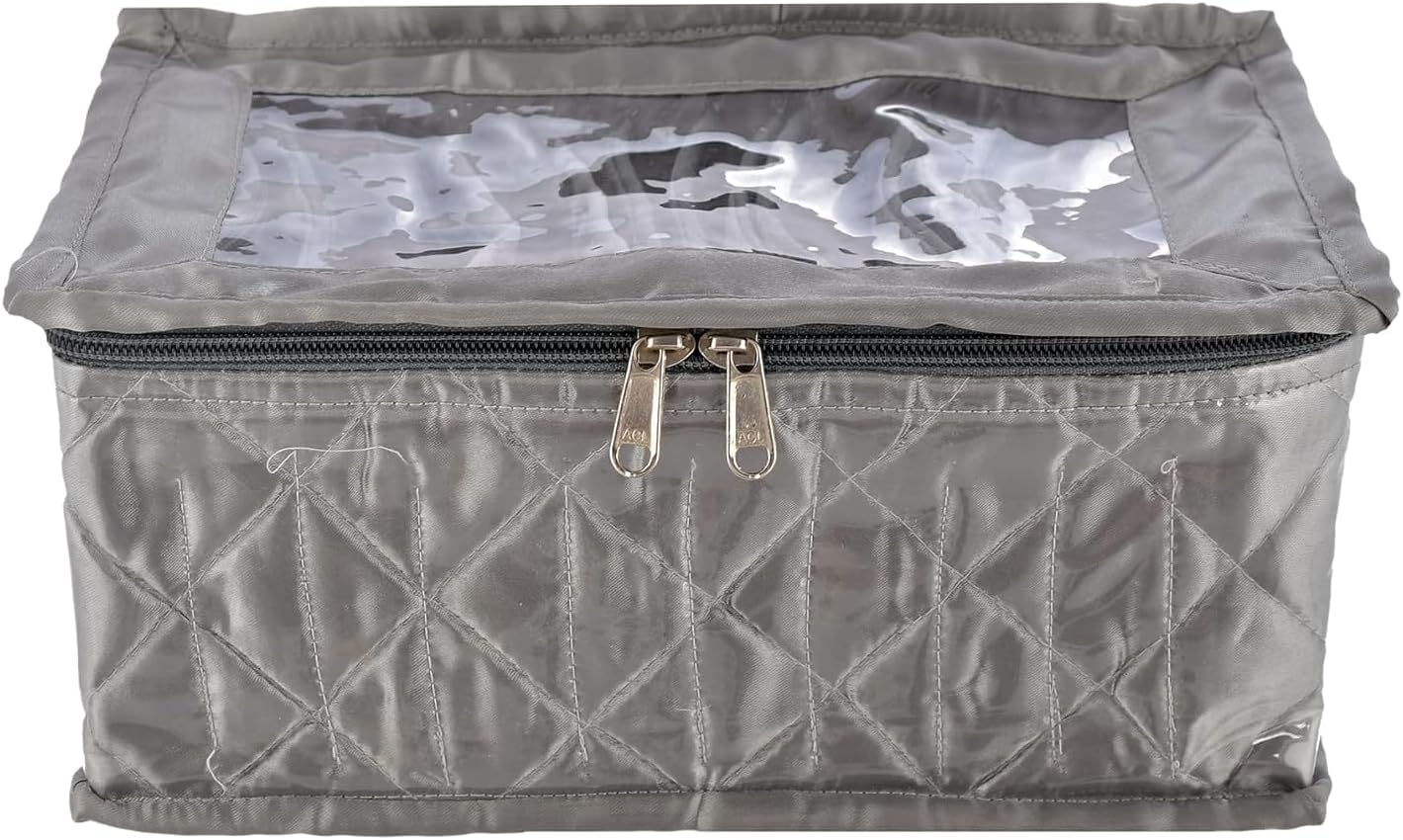 ANSARI HANDICRAFTANSARI HANDICRAFT Anazonkart(TM) Satin Jewellry Bag Multipurpose Jewellery Organizer With 10 Tranasparent Pouches Pack of 1 piece (Grey)