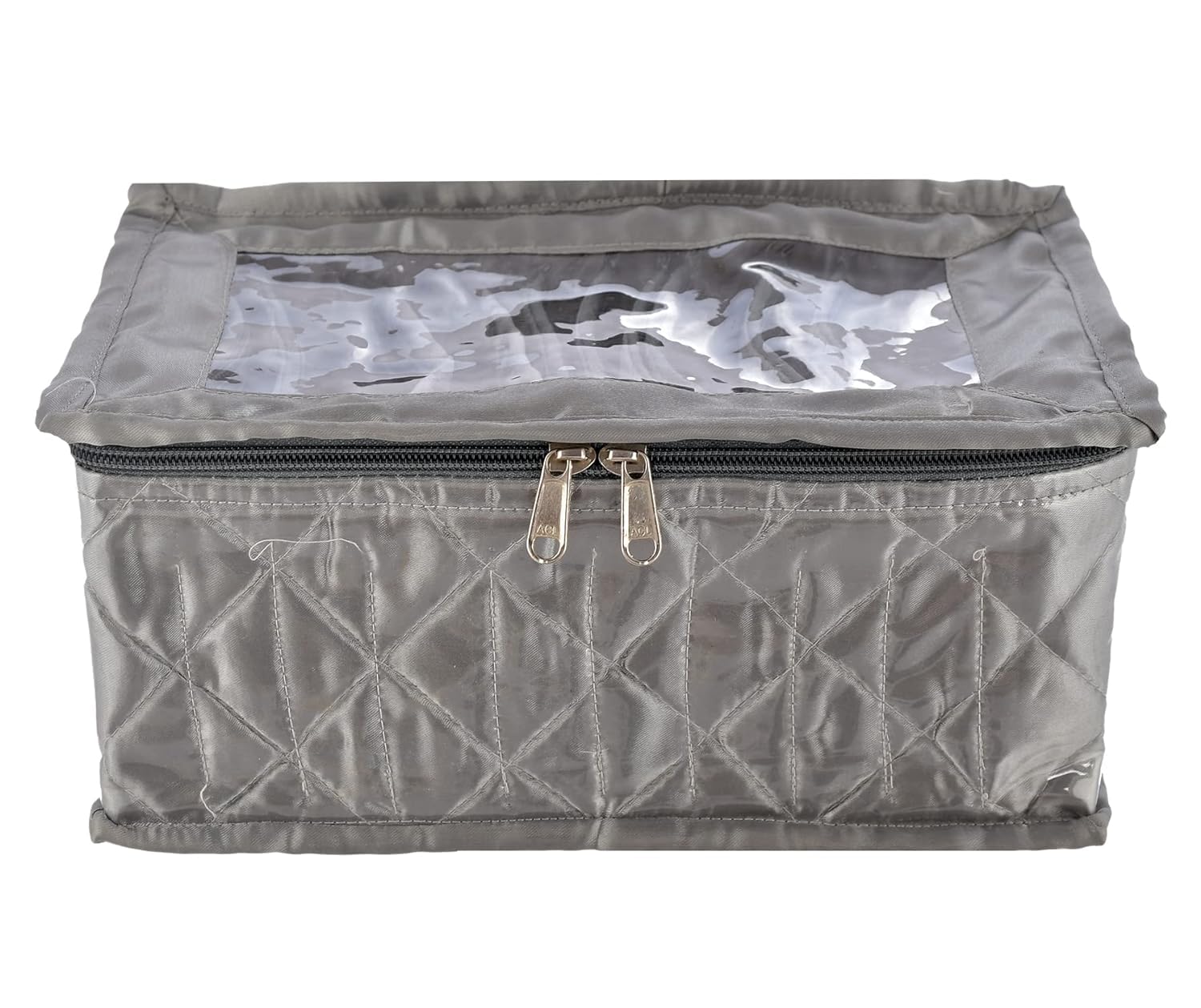 ANSARI HANDICRAFTANSARI HANDICRAFT Anazonkart(TM) Satin Jewellry Bag Multipurpose Jewellery Organizer With 10 Tranasparent Pouches Pack of 1 piece (Grey)