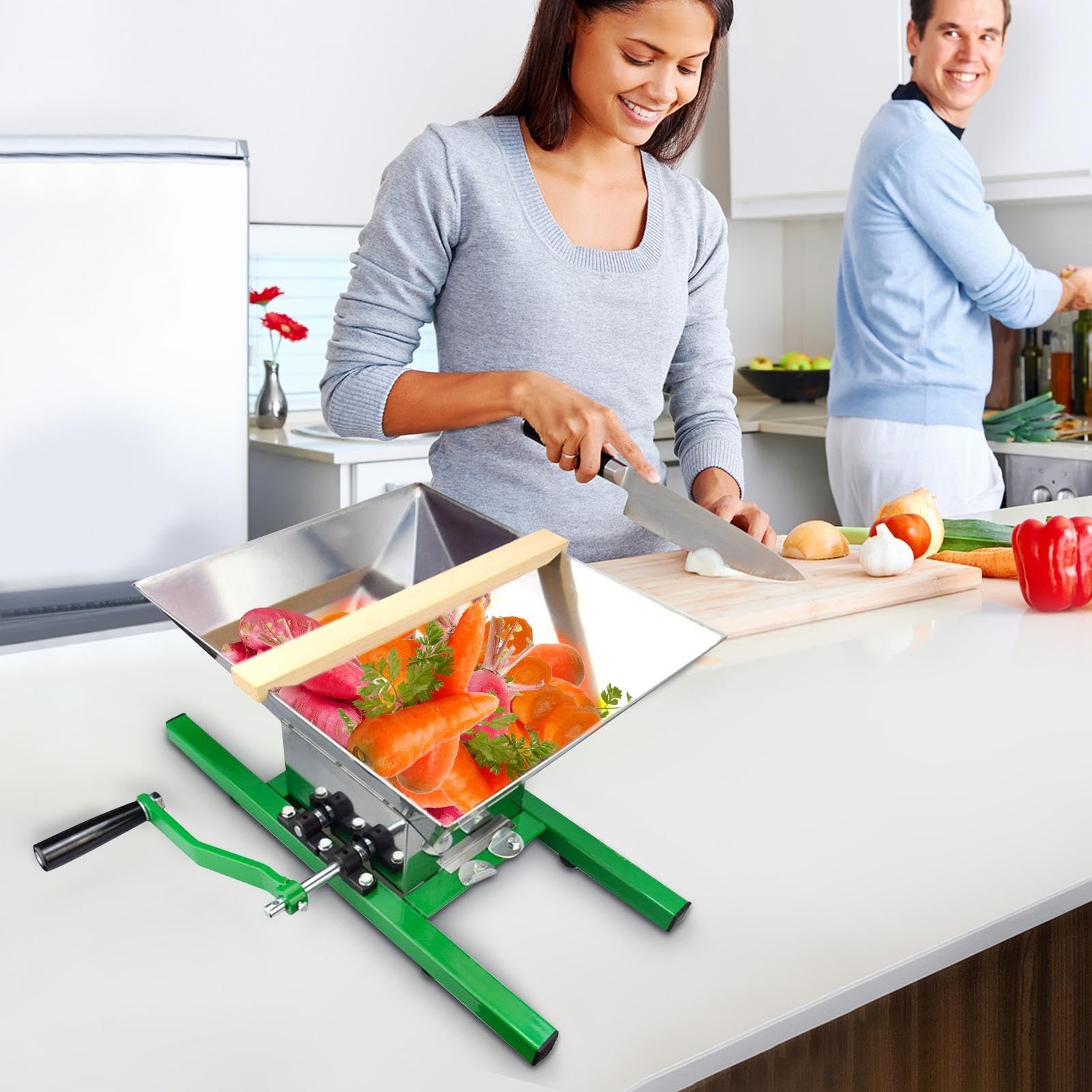 Pigiatrice Per Frutta Per Vino Spremitrice Con Manovella Manuale In Acciaio | Manuale Per Uva Bacche E Frutta Per Uso Domestico In Cucina Per La Produzione Di Birra E Vino