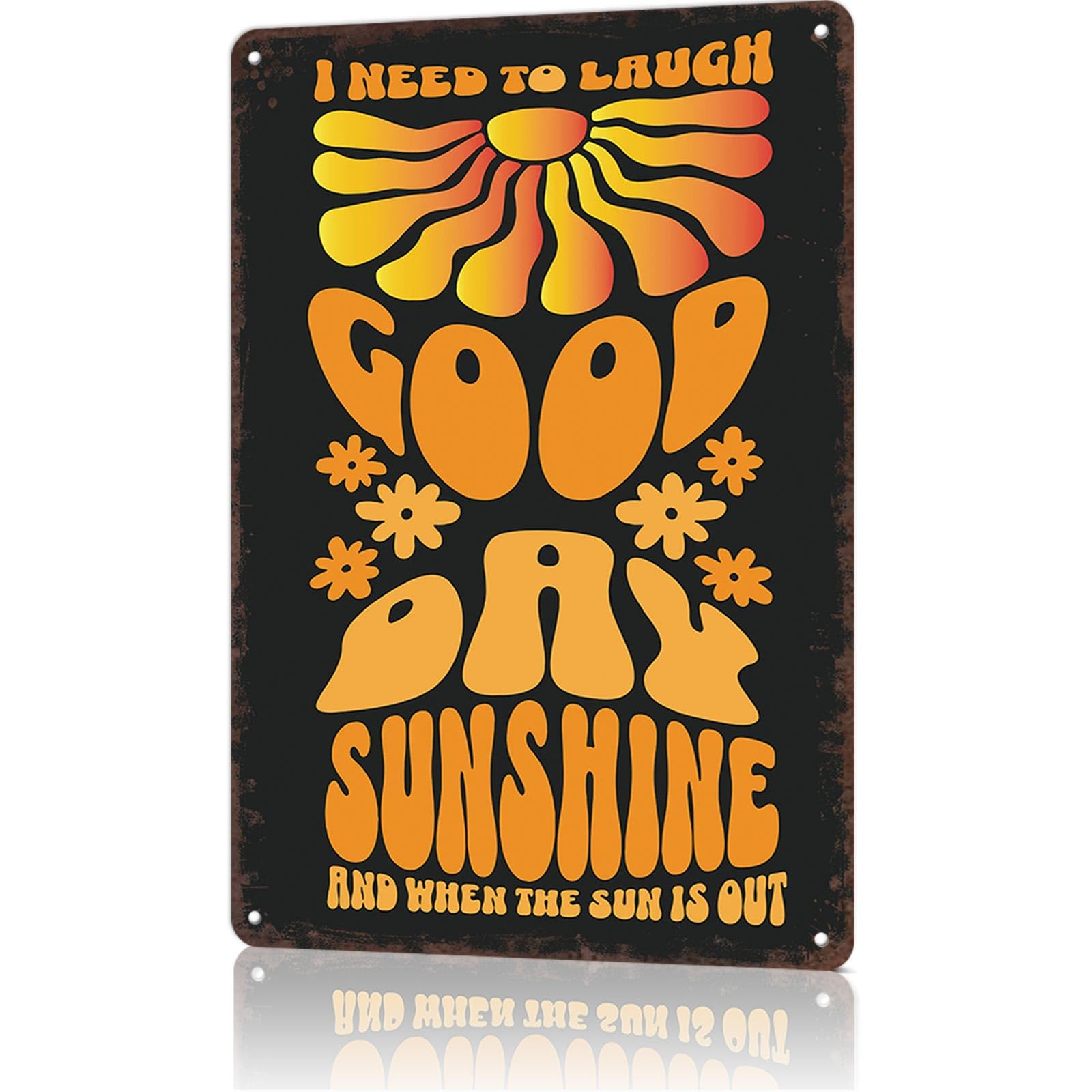 KWQDOZF Funny Metal Sign Good Day Sunshine Retro Vintage Tin Signs Poster For Home Room Bedroom Office Decor 8x12inch