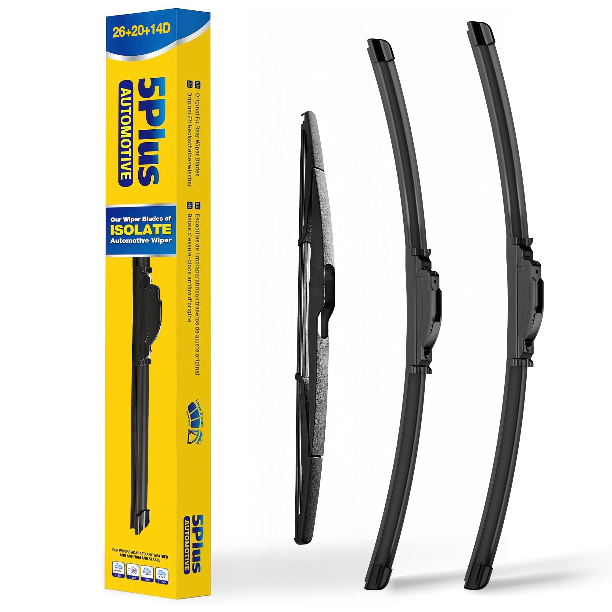 5 PLUS Custom-Fit Wipers fits 2007-2014 Ford Edge Windshield Wipers