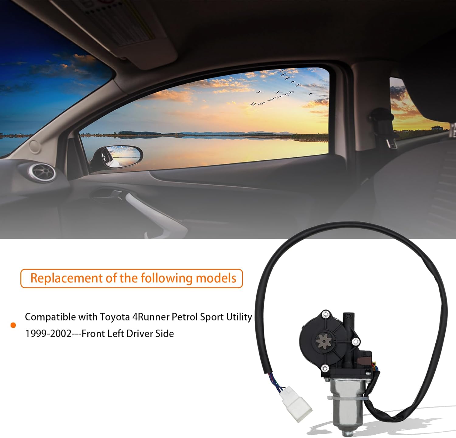 5 pins Front Left Driver Side Power Window Motor Compatible with Toyota 4Runner Petrol Sport Utility 1999-2002,Replace for MF98Q3