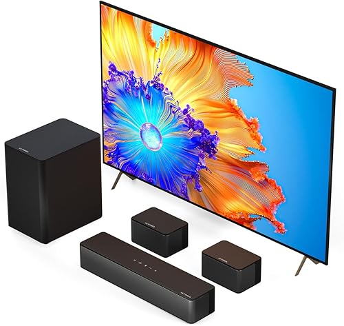 ULTIMEA 5.1 Virtual Surround Sound Bar, Peak Power 320W, Surround Sound System Home Theater Sound Bar for Smart TV with Adjustable Surround Speakers
