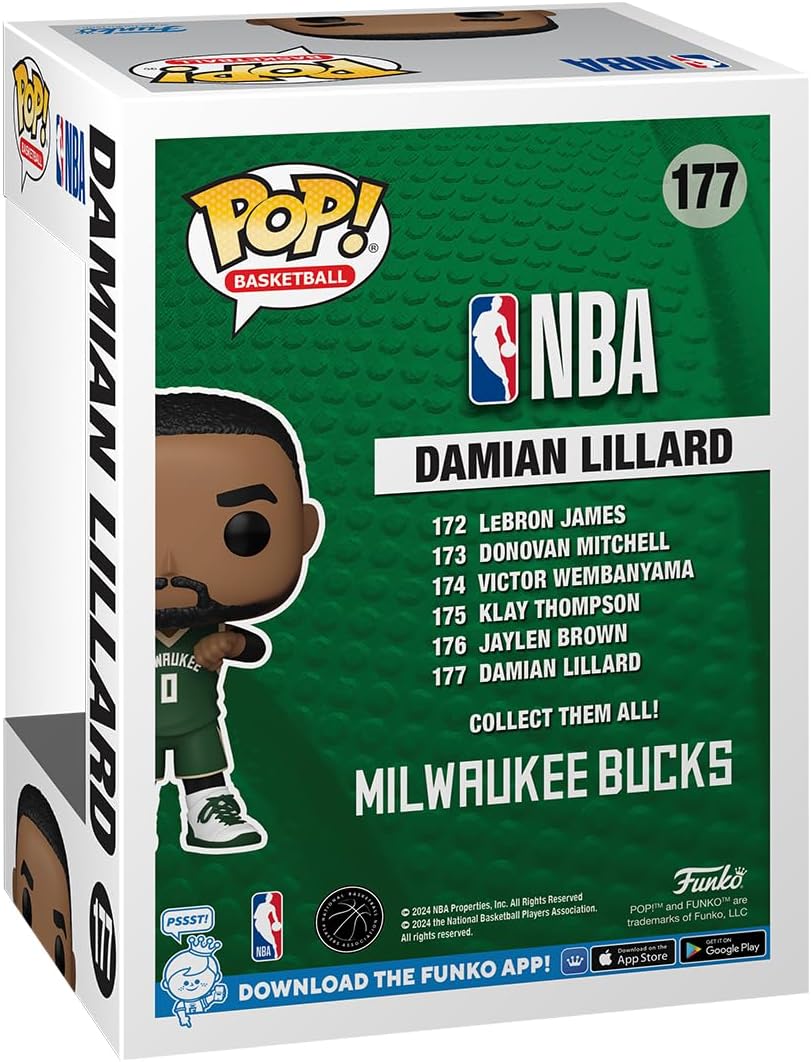 Funko POP! NBA: Bucks - Damian Lillard - Collectable Vinyl Figure - Gift Idea - Official Merchandise - for Kids & Adults - Sports Fans - Model Figure for Collectors and Display