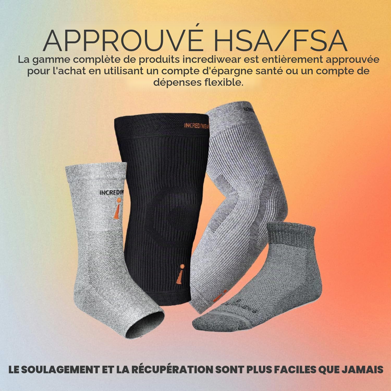 Incrediwear Genouillère Anti-inflammatoire pour le Genou - Disponible en tailles M, L, XL, XXL, 3XL