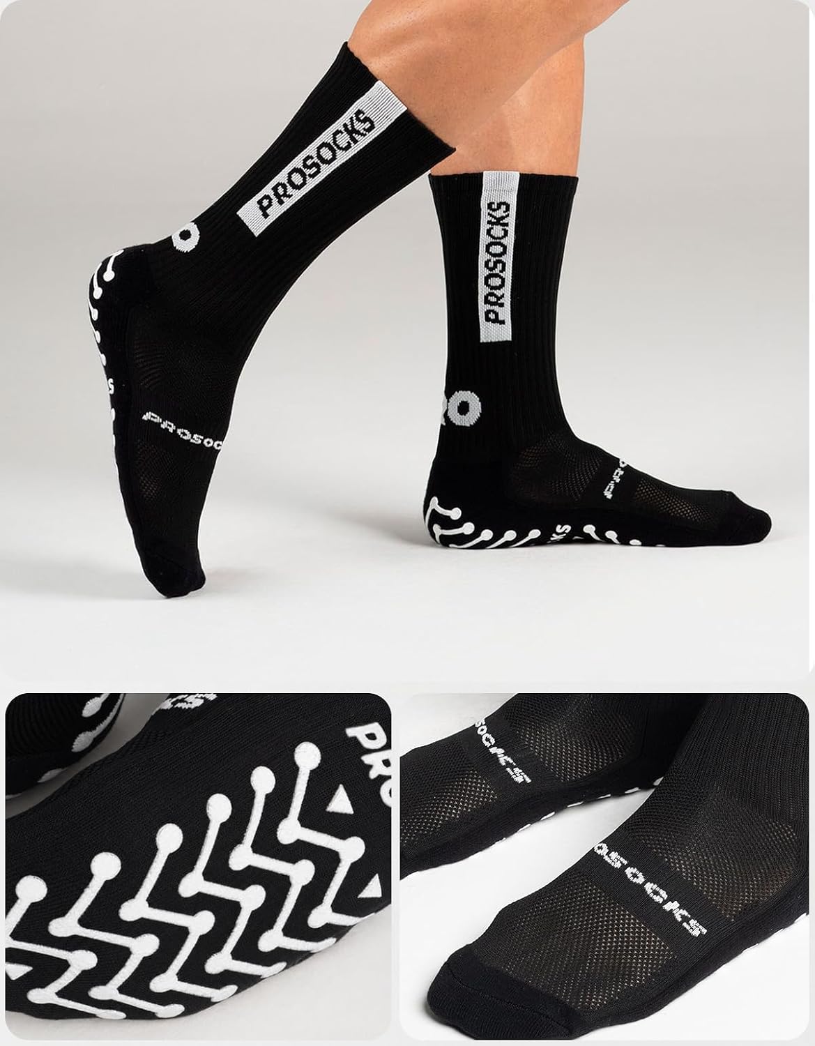 Meia Antiderrapante Futebol ProSocks® UltraGrip Cano Alto Esportiva Grip com Tecnologia Profissional para Chuteira, Alta Estabilidade e Conforto Meia Antiderrapante Futebol ProSocks® UltraGrip Cano Alto Esportiva Grip com Tecnologia Profissional para Chuteira, Alta Estabilidade e Conforto
