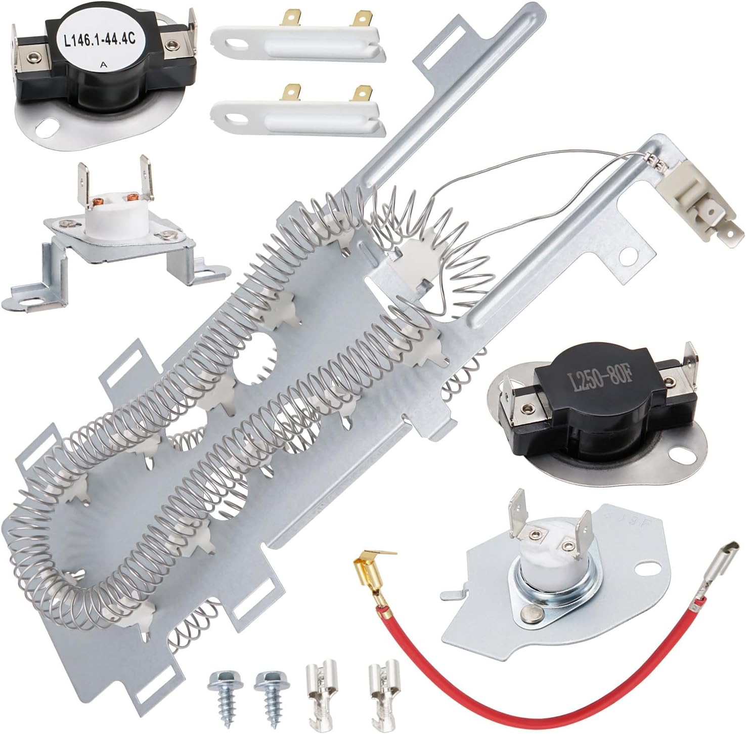 Dryer Heating Element Kit Compatible With Whirlpool WED8300SW0 WED9200SQ0 WED9400SW2 WED72HEDW1 WED85HEFW0 WED7600XW0 WED9550WW1 WED70HEBW0 WED7300XW0 WED7800XW0 WED9050XW1 WED9150WW1