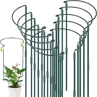 YeahBoom Pack of 10 plant supports, semi-circular plant support, ring cages, 80 x 2…