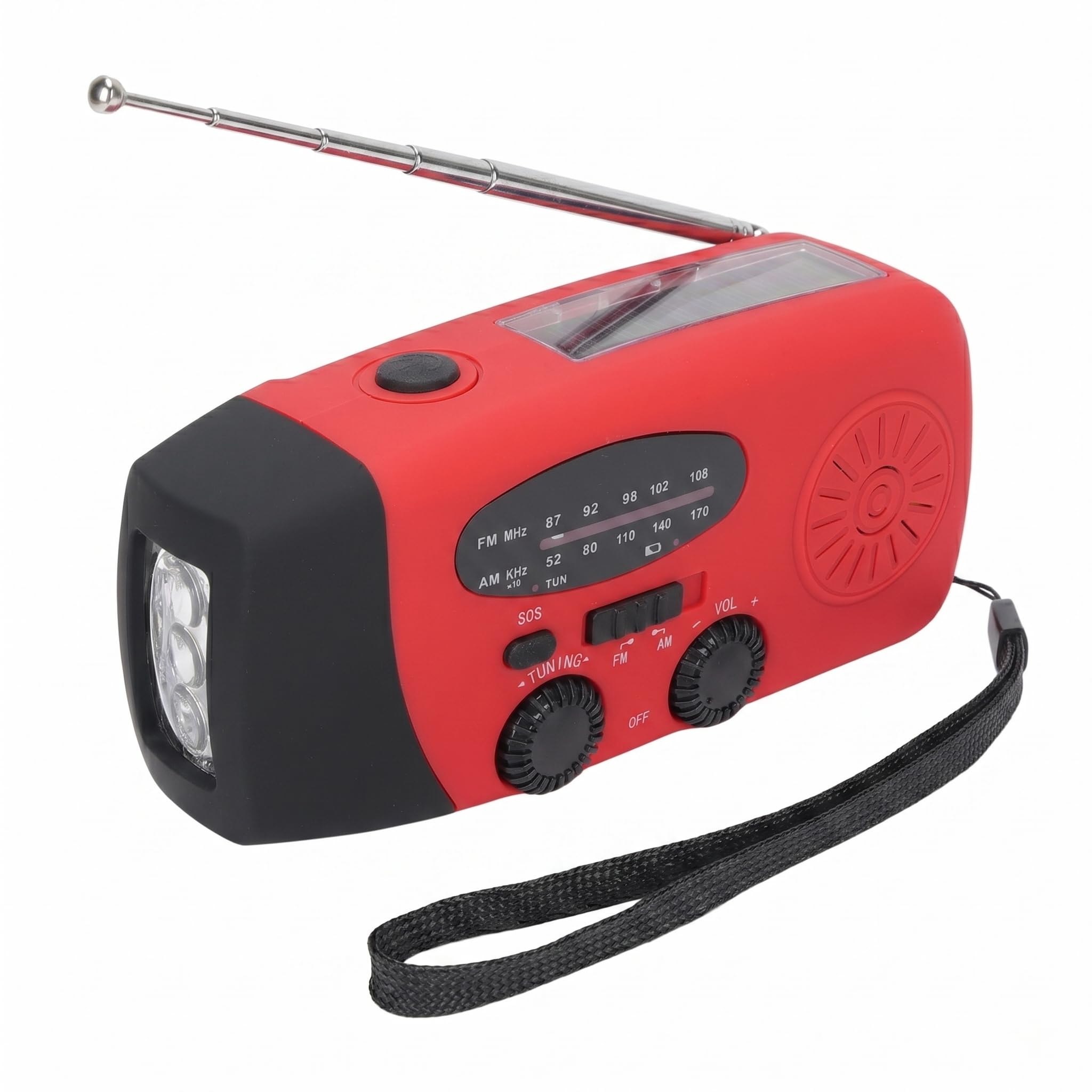 Radio d'urgence Solaire manivelle Type-c Charge AM FM Portable Panne de Courant Camping randonnée (Version européenne)
