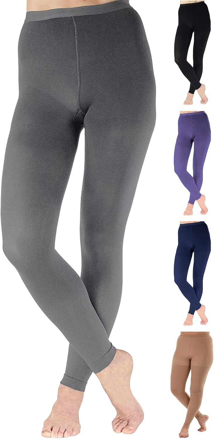 Plus Size Compression Tights for Women 20-30mmHg – Footless Compression Pantyhose for Circulation during Travel, Airplane, Athletic, Nursing – Gray, 2X-Large – A717GR5 Plus Size Compression Tights for Women 20-30mmHg – Footless Compression Pantyhose for Circulation during Travel, Airplane, Athletic, Nursing – Gray, 2X-Large – A717GR5