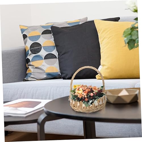 Miniatura 2 de CIYODO 1pc Willow Flowers Seagrass Storage Baskets Woven Storage Baskets Candy Containers for Gifts Wedding Flower Baskets Seagrass Basket Woven