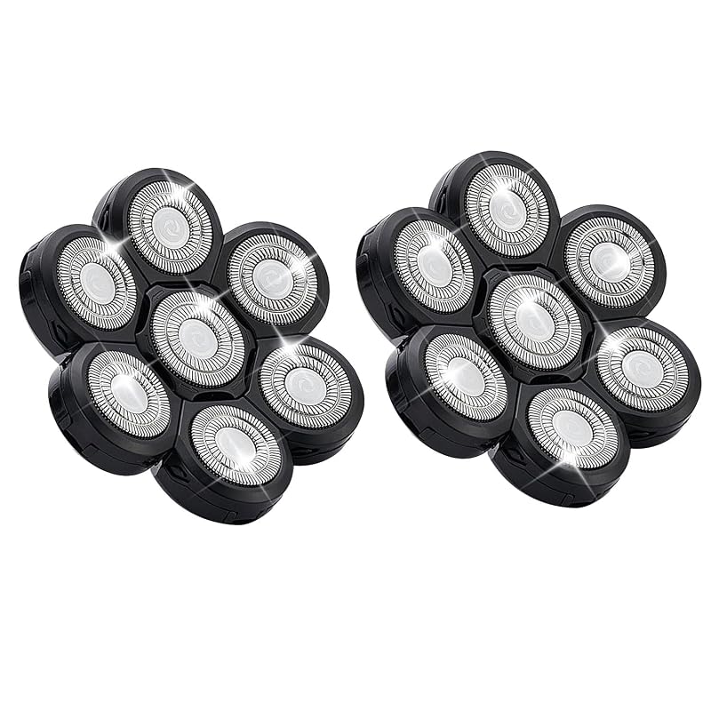 Cabeças de reposição Audoc para barbeador elétrico, 7 lâminas, Pacote com 2