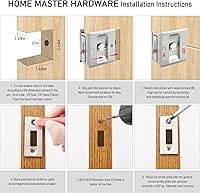 Vista 3 de HOME MASTER HARDWARE Cerradura de puerta de bolsillo de privacidad con tirador, reemplazo de cerraduras de puerta corredera antiguas/cerradura