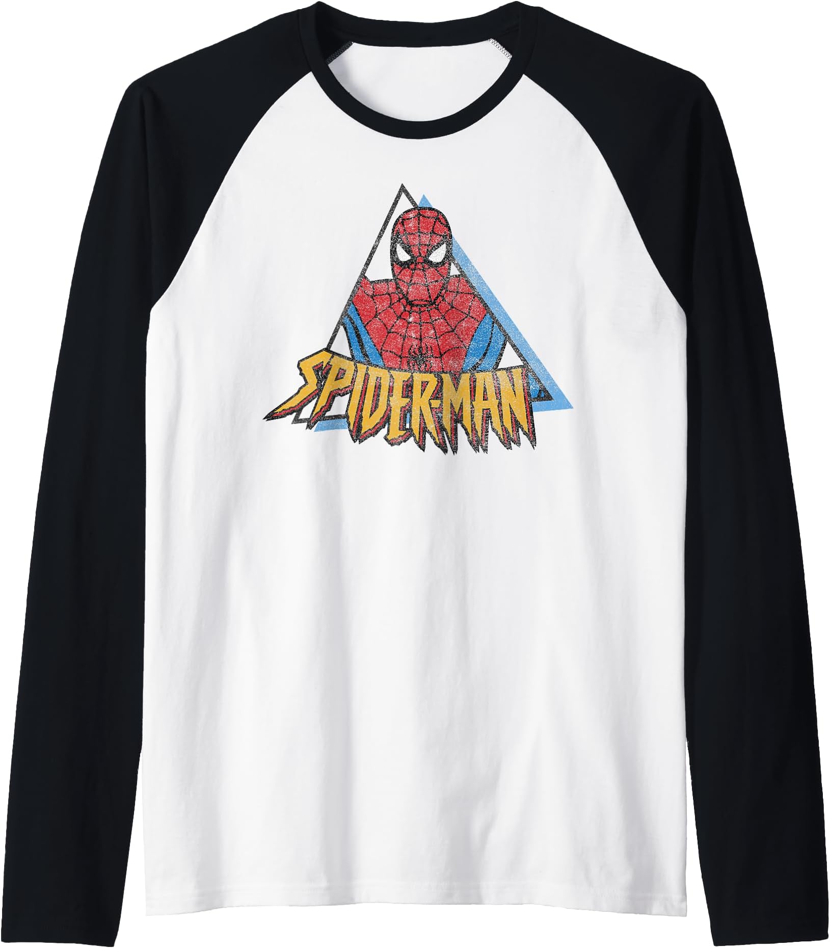 Spider-Man Retro Triangle Portrait Raglan Baseball Tee