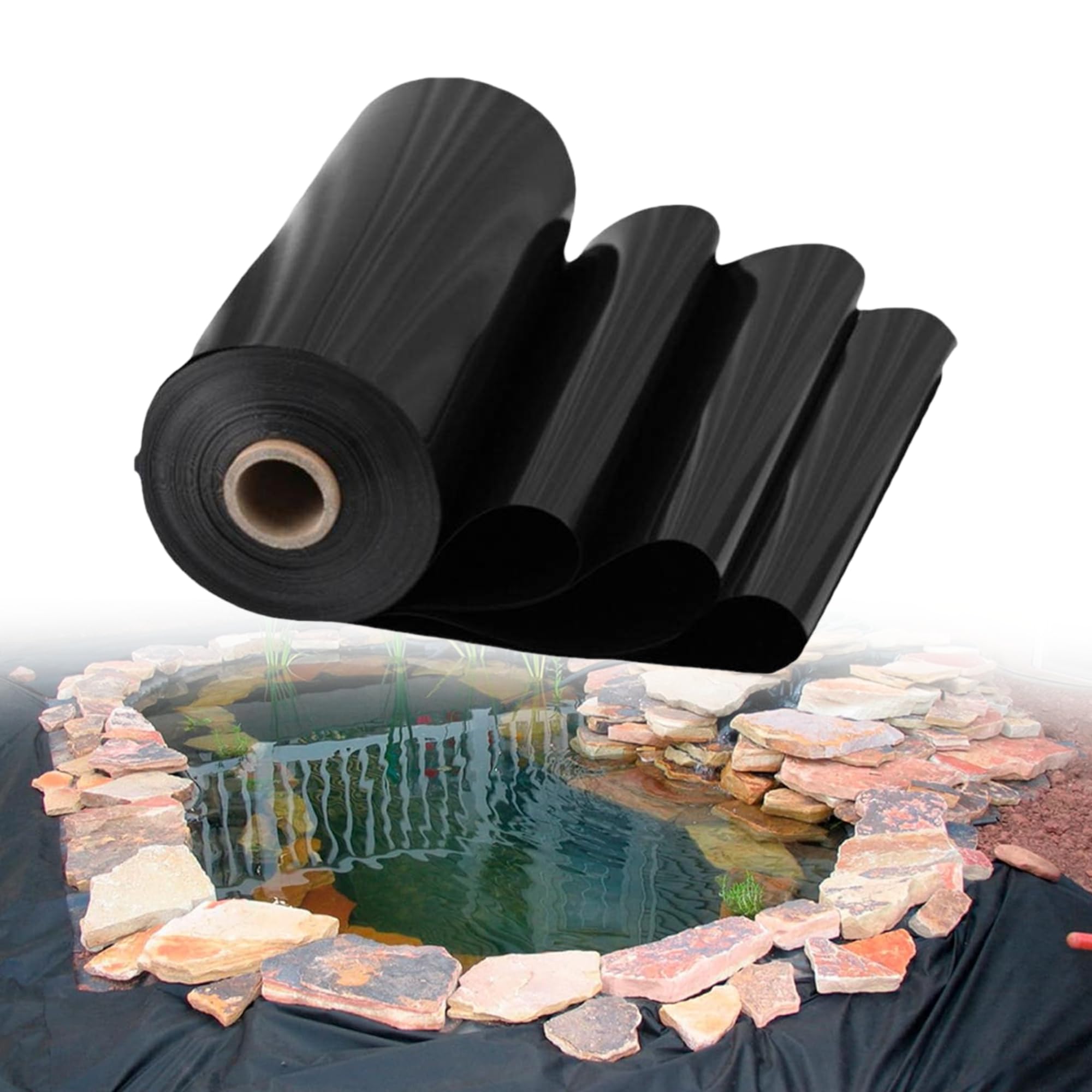 Bâche pour bassin extérieure 850x1300 cm idéale pour étang de jardin noir
