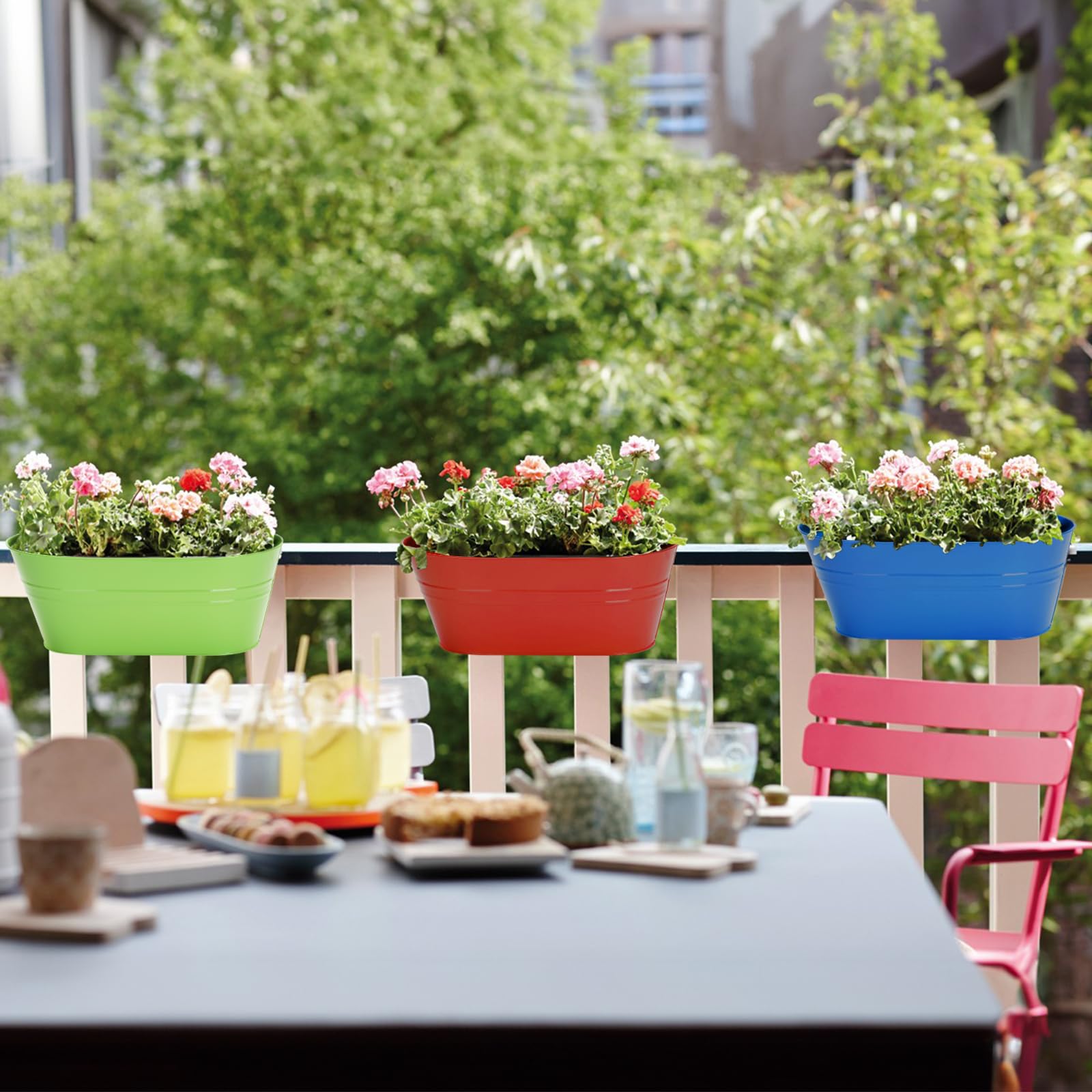 4 Vasi Da Fiori Da Appendere Colorati Per Ringhiera: Esplodi Di Colore Sul Tuo Balcone!