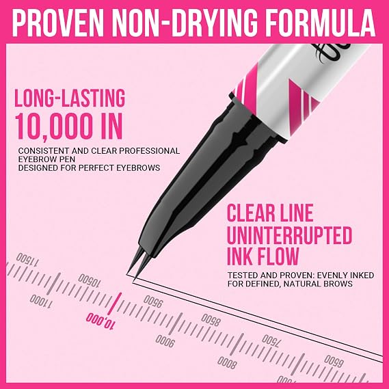 iMethod Curved Eyebrow Pen - Eyebrow Pencil, Brow Pencil 2-in-1 Dual-Ended Microblading Eyebrow Pen with Curved Tip and Precise Brush-Tip for Natural Hair-Like Brows, Last All-Day, Light Brown