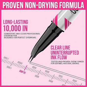 iMethod Curved Eyebrow Pen - Eyebrow Pencil, Brow Pencil 2-in-1 Dual-Ended Microblading Eyebrow Pen with Curved Tip and Precise Brush-Tip for Natural Hair-Like Brows, Last All-Day, Light Brown