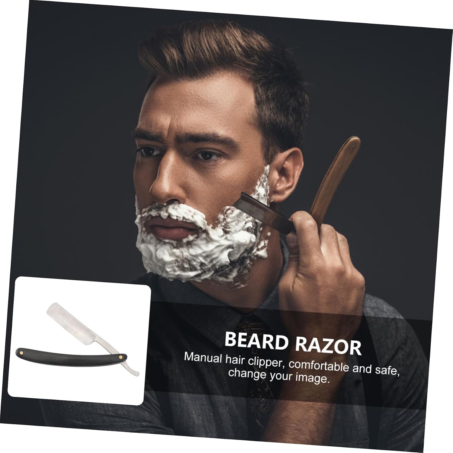 Didiseaon Men Vintage Manual Razor Slim Blade Safety Shaving Tool for Beard Grooming Comfortable and Easy to Use Barber Razor for Smooth Shaving Experience
