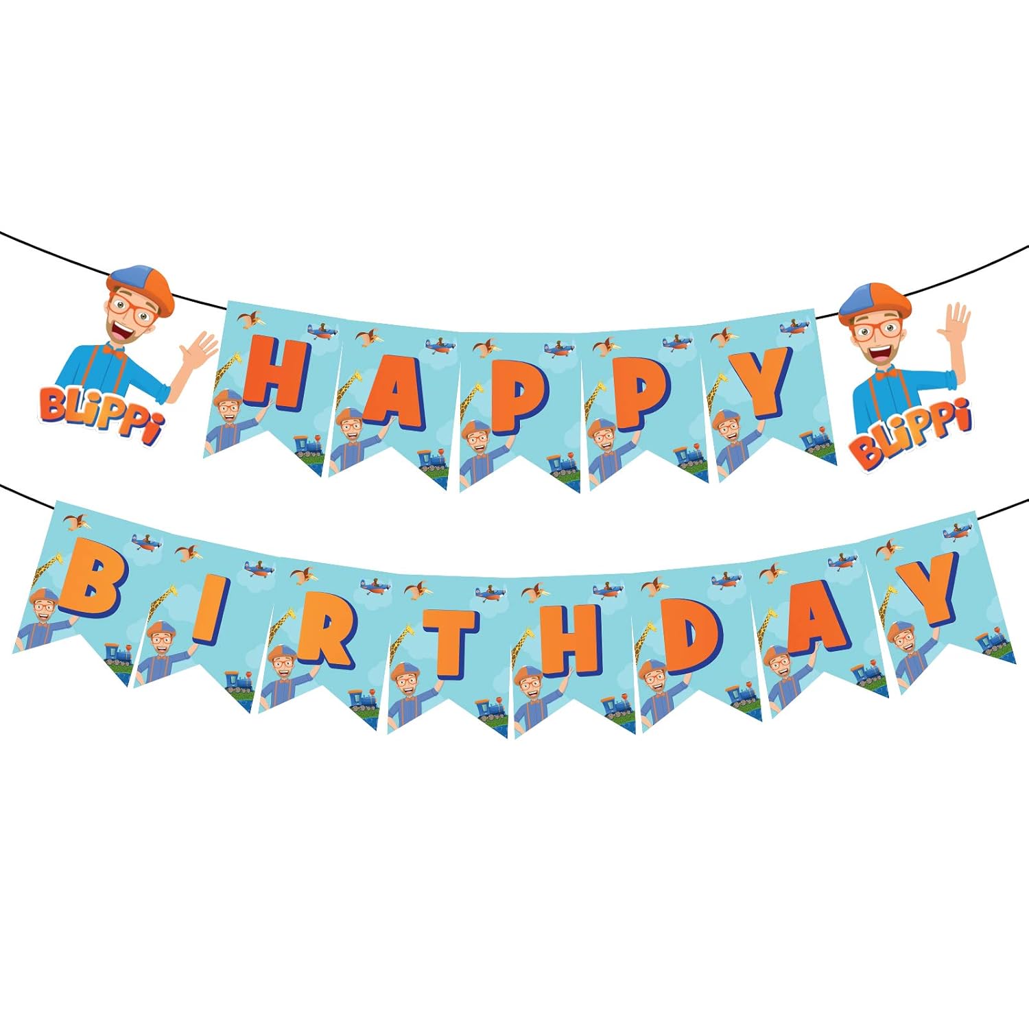 Blippi Happy Birthday Banner, Blippi Theme Bunting, Blippi Theme ...