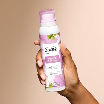 Suave Powder & Petals Antipersirant Deodorant Dry Spray, for 48hr odor & wetness protection, 3.8oz, 12 pack