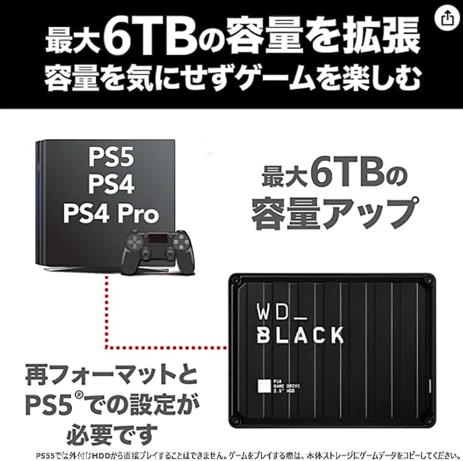 ウエスタンデジタル(Western Digital) WD ポータブルHDD 6TB WD_BLACK 