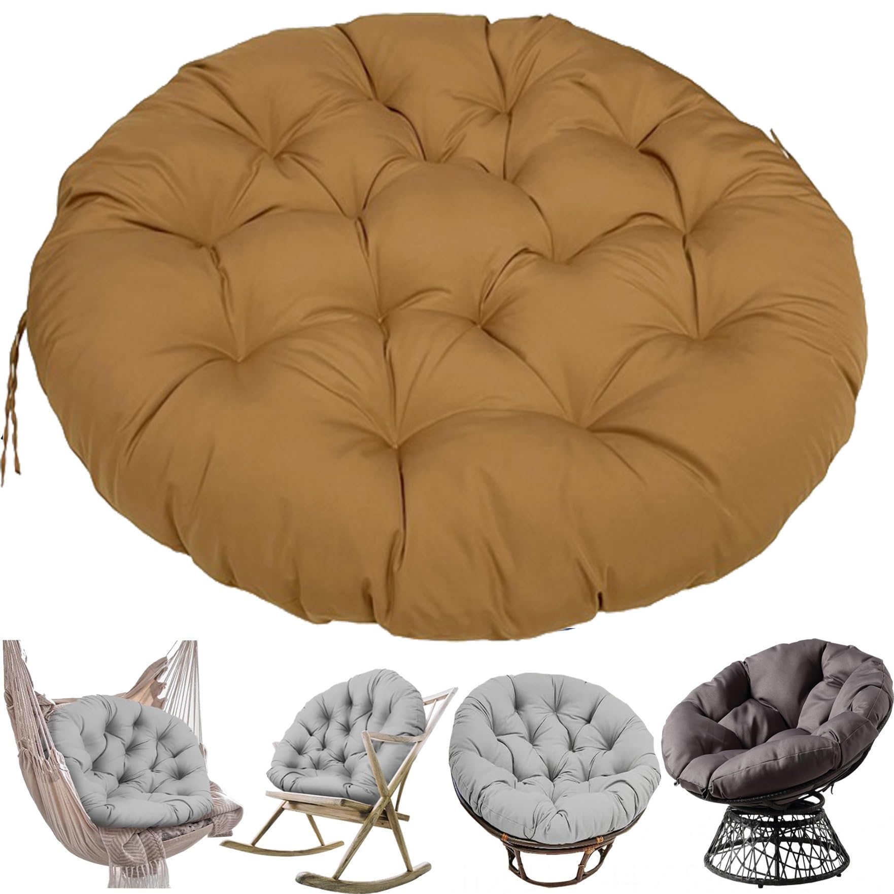Wodoodporna poduszka na zewnątrz / wewnątrz do mebli ogrodowych 170 x 120 cm Rund Polster do Sessel Wygodna podkładka do siedzenia, idealna na patio i do użytku domowego