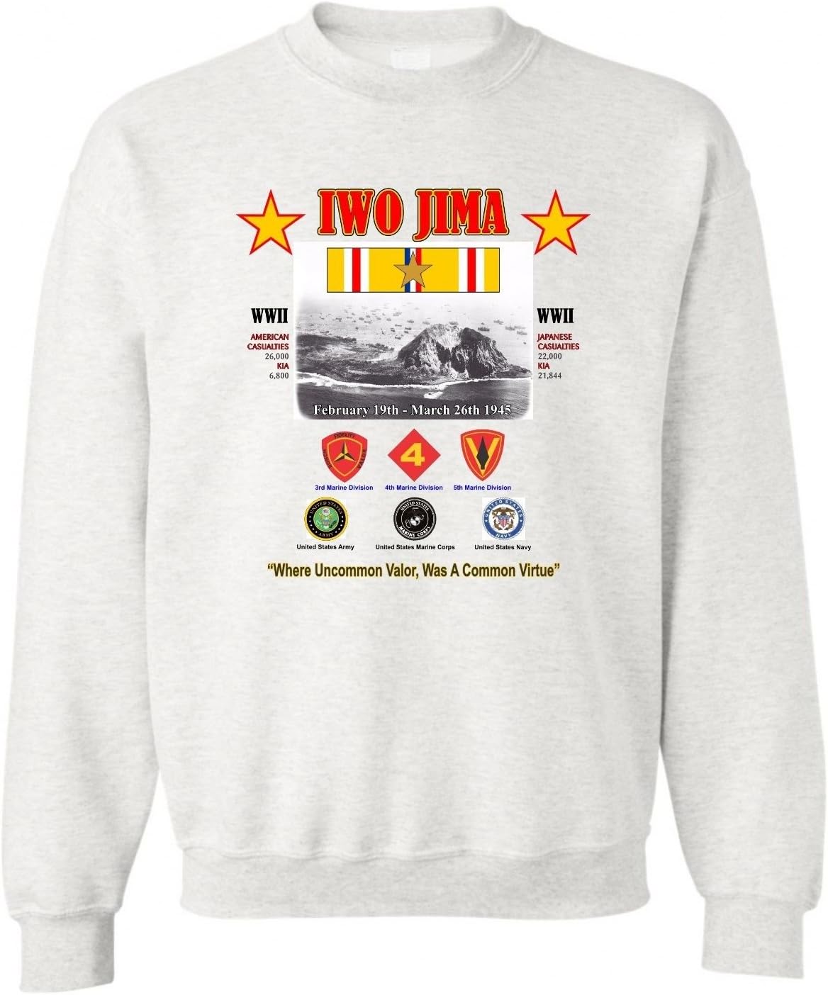BATTLE OF IWO JIMAPACIFIC THEATER WORLD WAR II BATTLE & CAMPAIGN SWEATSHIRT