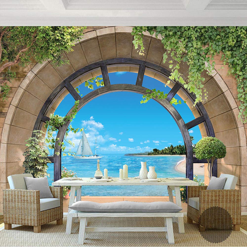 3D Porta Murale Cielo Blu Oceano Paesaggio Poster Adesivi Per Porte 3D In Pvc Adesivo Per Porta, Home Decorazione Pellicola Decorativa Carta Autoadesiva Cameretta 95X215 Cm - Decorazione Della Porta