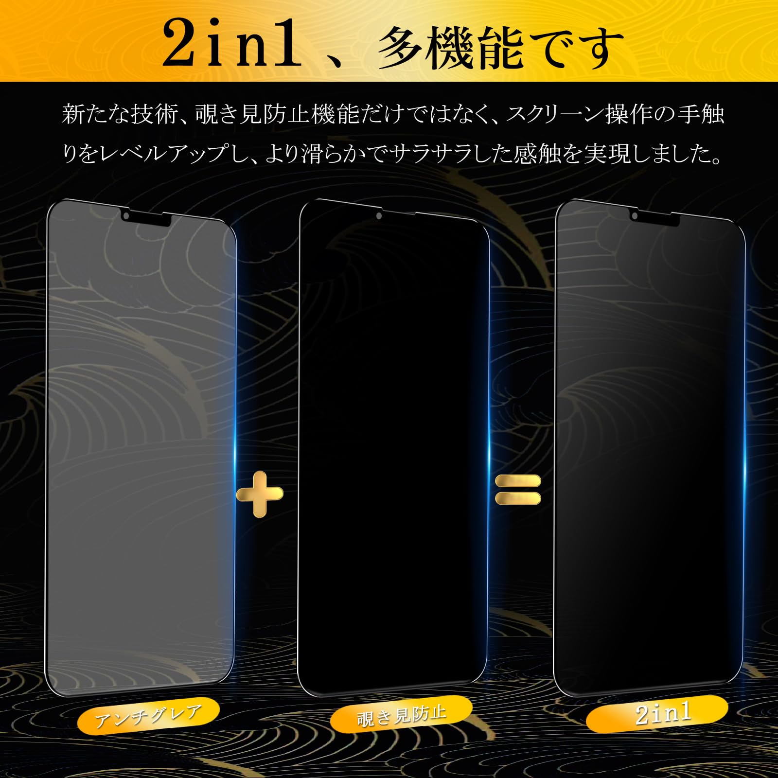 Amazon | 【アンチグレア + のぞき見防止】 iPhone13 用 ガラス
