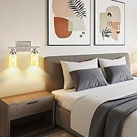Vista 4 de Ascher Apliques de pared de 2 luces, moderna lámpara de tocador con pantalla de vidrio transparente, lámpara de pared de níquel cepillado