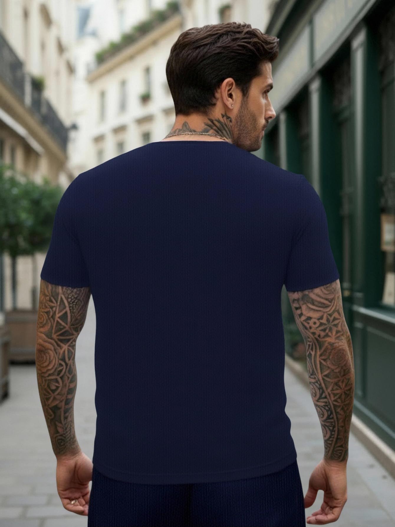 Chándal deportivo de verano para hombre, 2 piezas, camiseta y pantalones cortos, ropa deportiva informal para hombre, tela cómoda y transpirable — view 3