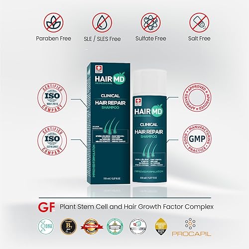 Miniatura 6 de Champú de reparación clínica de trasplante - 5.1 fl oz de biotina para el crecimiento del cabello, fórmula exclusiva contra la pérdida de cabello