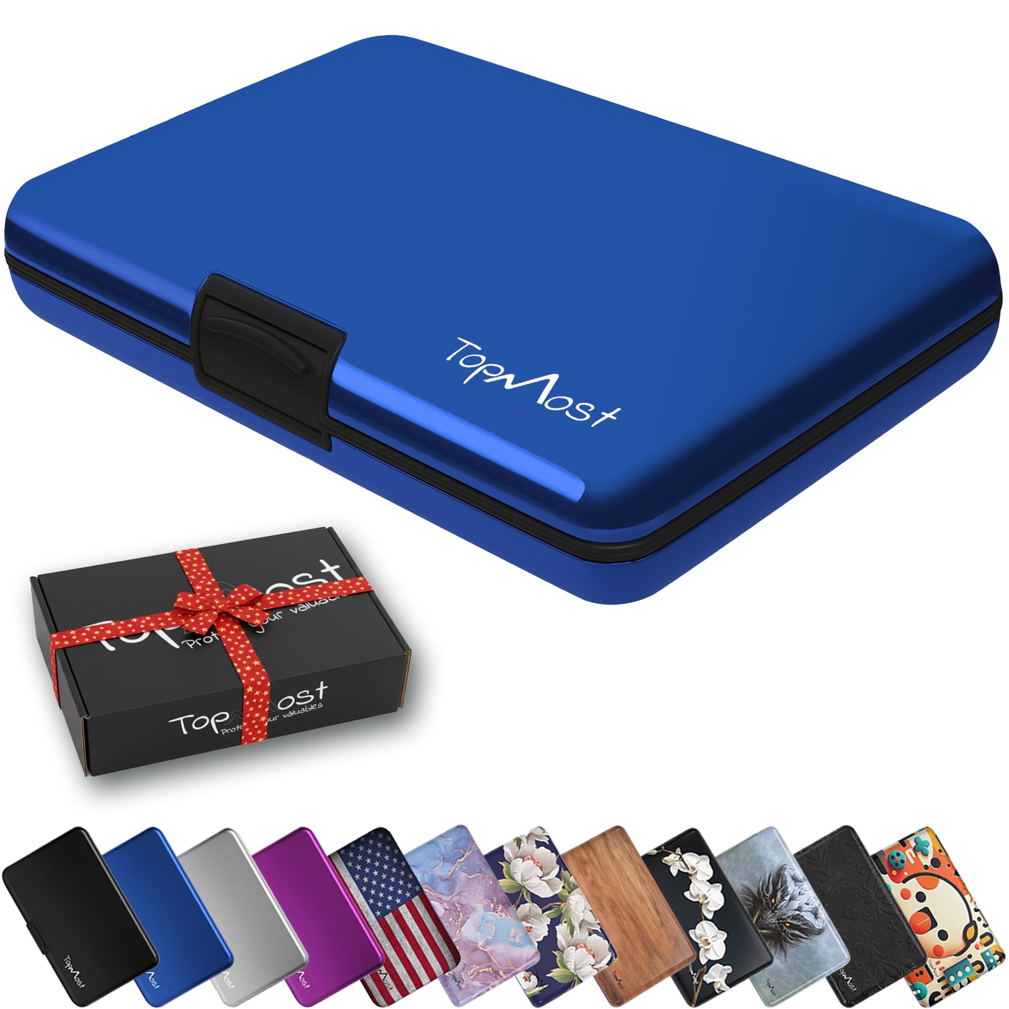 TopMost Aluminum Wallet, Card Case Wallet, Metal RFID Credit Card Holder for Men & Women, 6 Cotton Slots for 12 Cards And Bills, Rfd Protective