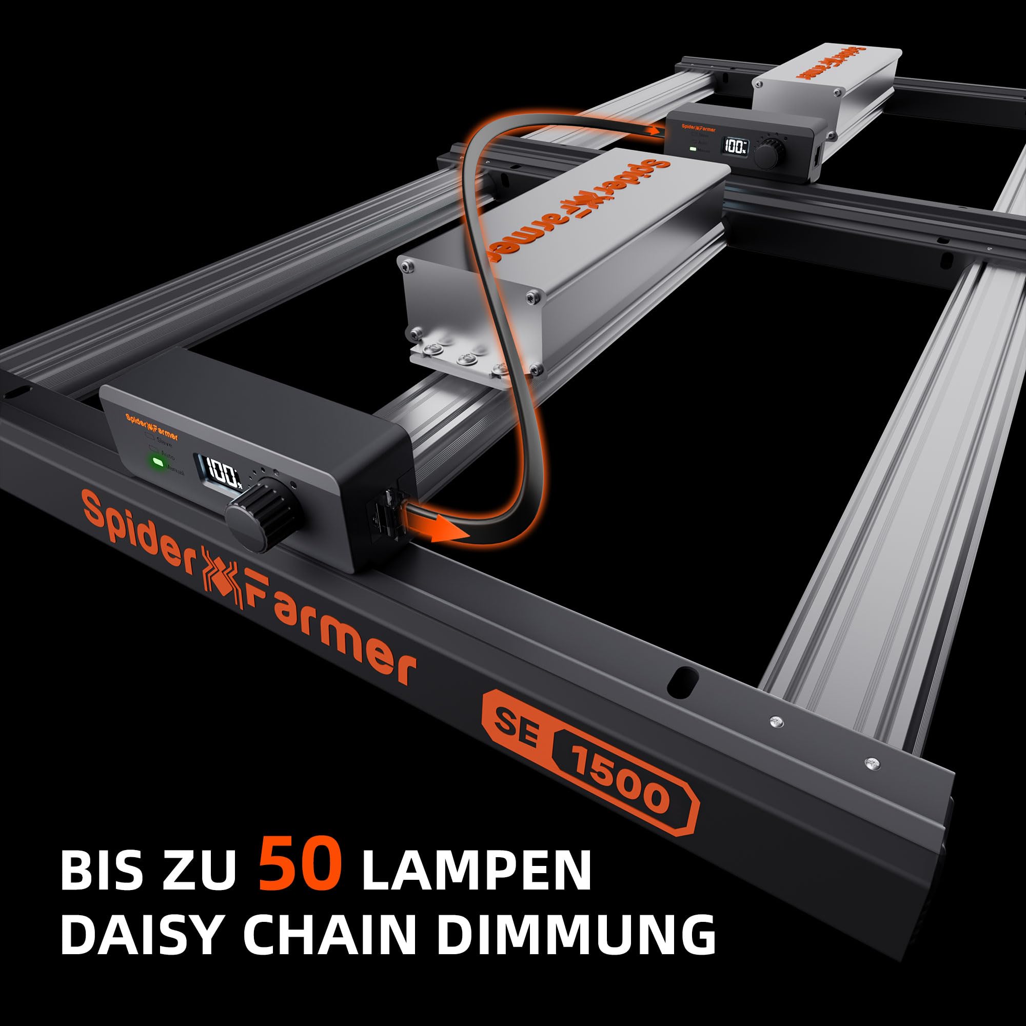Spider Farmer 2026 SE1500 LED Grow Lampe 150W, Smarte APP Steuerung, Dimmbar Vollspektrum LED Pflanzenlampe Für Zimmerpflanzen Gemüse Blüte für Growzelt 60x60cm 70x70cm