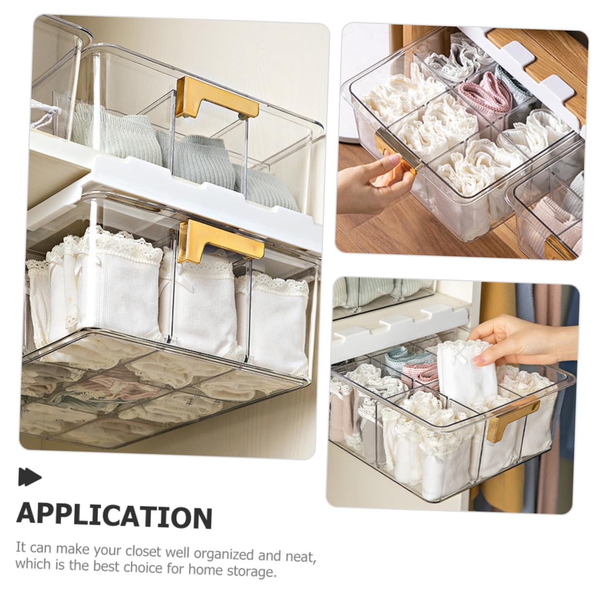 Sockenorganizer Schublade mit Mehreren Fächern aus Pet Transparent