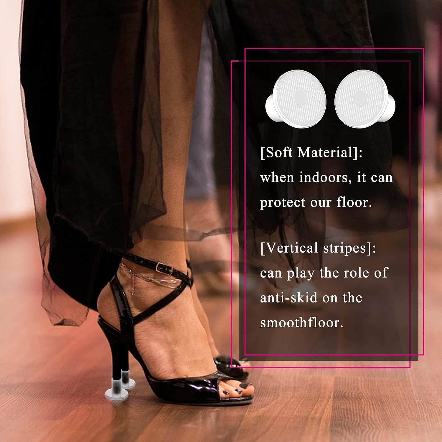 8 Pairs Heel Protective Heel Caps,4 Size High Heel Protectors Tip Covers, Noise Reducing Non-Slip Heel Caps for High Heels,Perfect for Weddings, Races, Formal Occasions and Events image 4