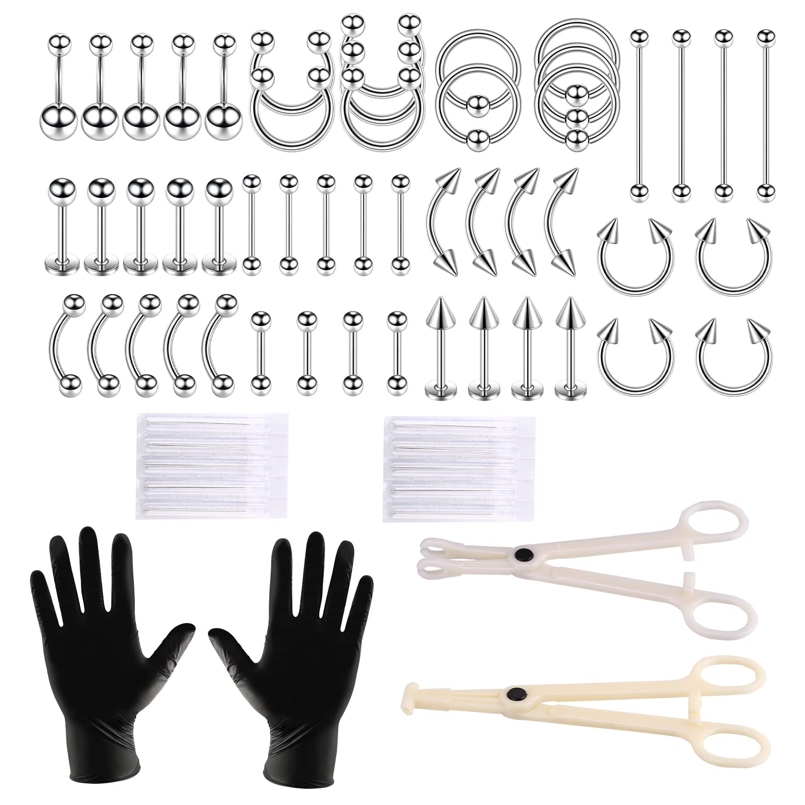 Buy 64pcs Piercing Kit Belly Button Piercing Kit Septum Piercing Kit