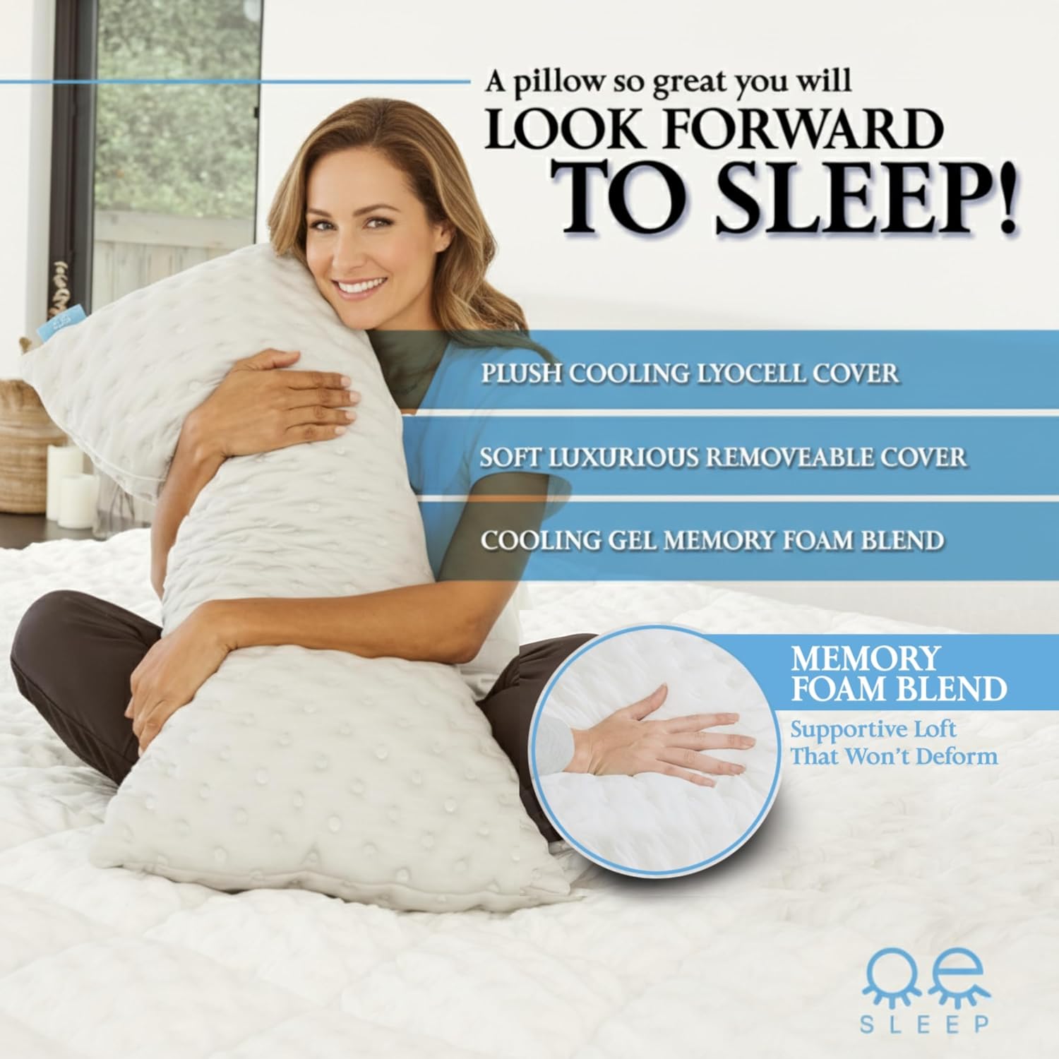 Bed Pillow for Side and Back Sleepers – Curved Cooling Pillow for Neck and Shoulder Pain Relief – Adjustable Memory Foam Pillow with Washable Cover – Queen Size with Extra Fill (White) - Image 3