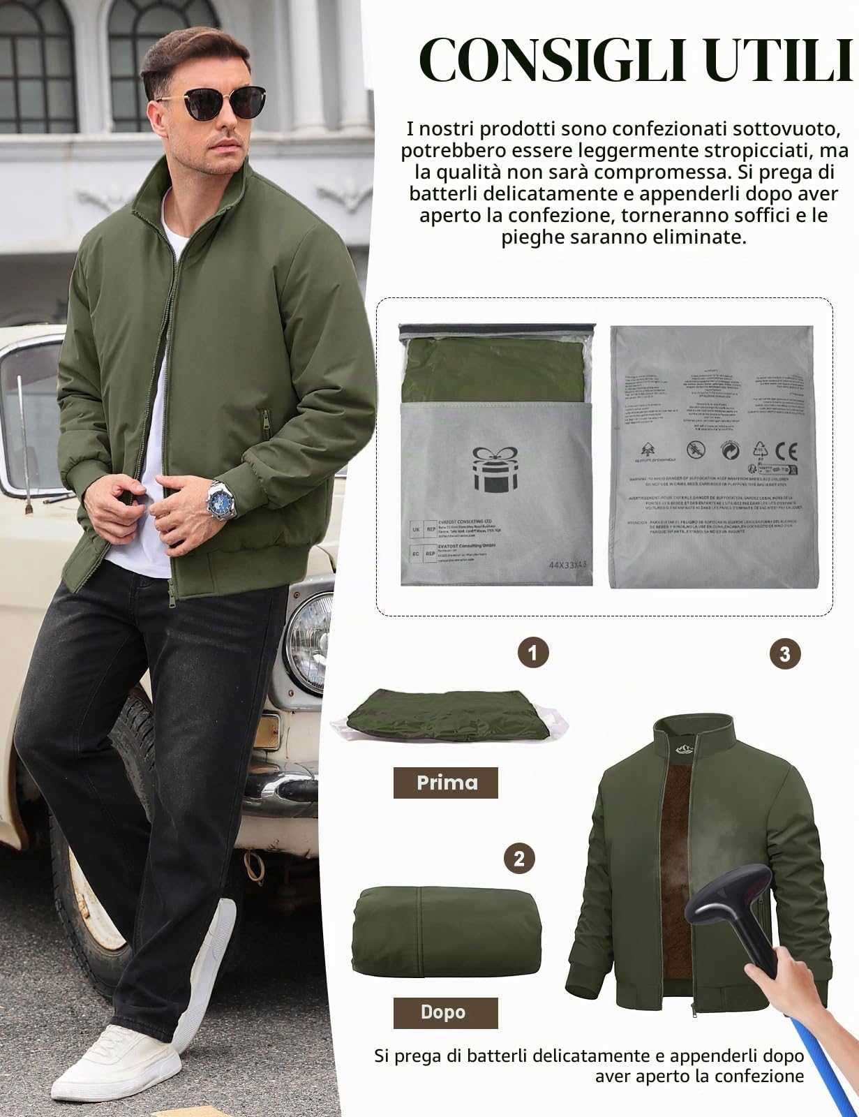 Lonya Giacca Bomber Invernale Uomo Giubbotto Pile Termica Aviator Jacket Antivento Impermeabili Casual Con Cerniera e Tasche