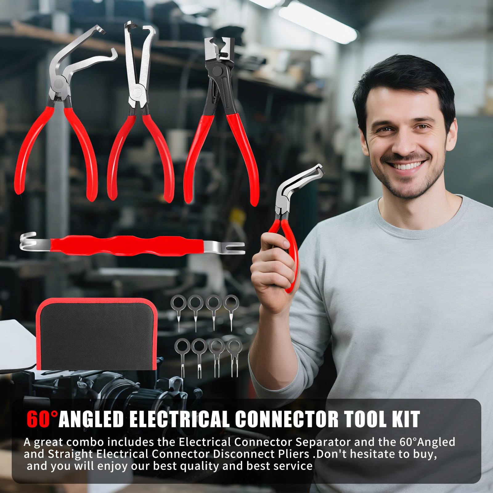 4 sztuki elektrycznych szczypce do odłączania do samochodów, narzędzie do separacji złączy elektrycznych i samochodowych szczypiec do odłączania złącza elektrycznego, klips do przewodu