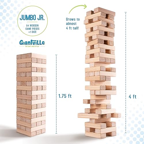 Miniatura 4 de Giantville Juguete gigante de madera de pino  Torre de bloques de madera de pino de tamaño real  Piso grandetablero juego de patio para interiores y
