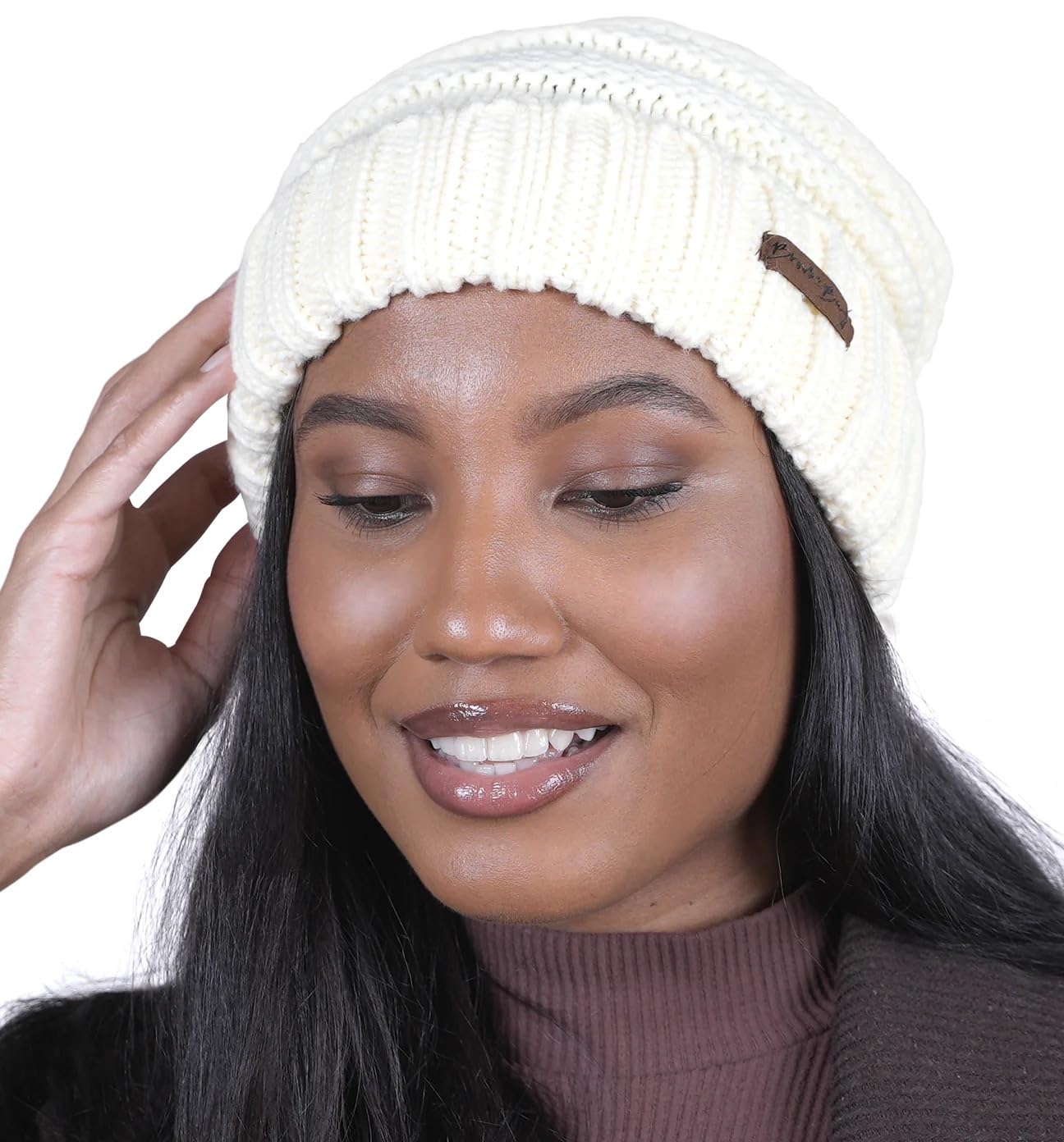 Brook + Bay Slouchy Beanie, Women's Winter Hats, Oversized Knitted Hats for Cold Weather