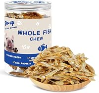 PAWUP Air-Dried Whole Fish Dog Treats: 100% Wild-Caught, 2 Ingredients with Taurine, High Protein & Omega-3, 8oz