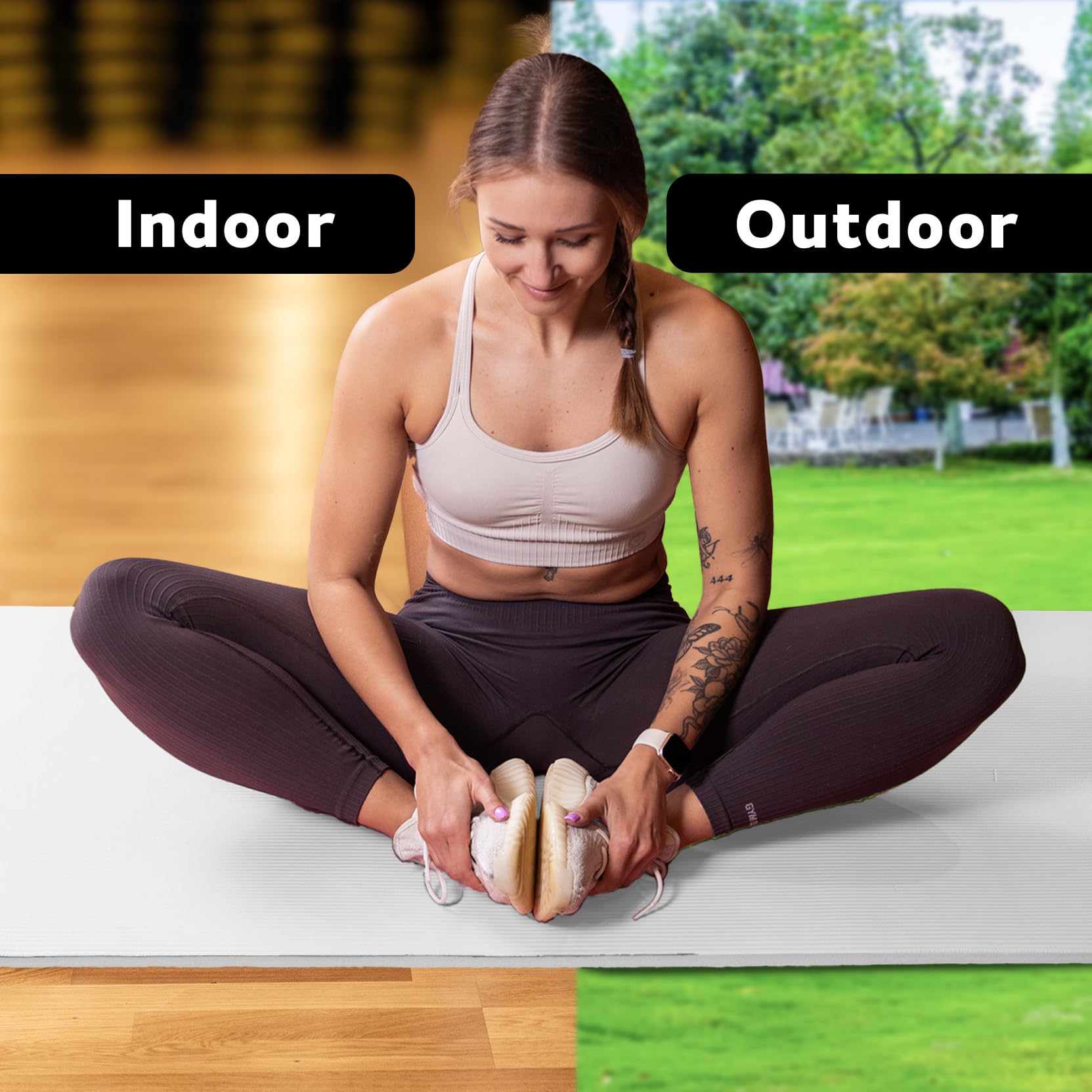Fizyo Tappetino Yoga antiscivolo per yoga ginnastica e pilates in schiuma NBR tappetino fitness spesso per allenamento ed esercizi a casa 190 x 80 x 1,5 cm